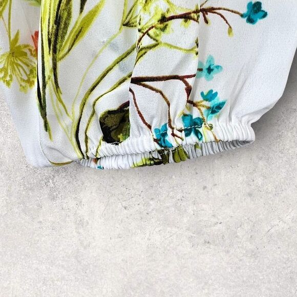 Worthington Floral Blouse - White with Red and Blue Accents - Picture 6 of 9